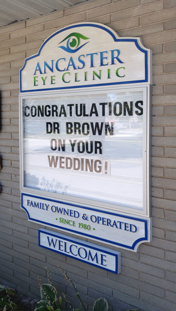 Ancaster Eye Clinic Reader Board