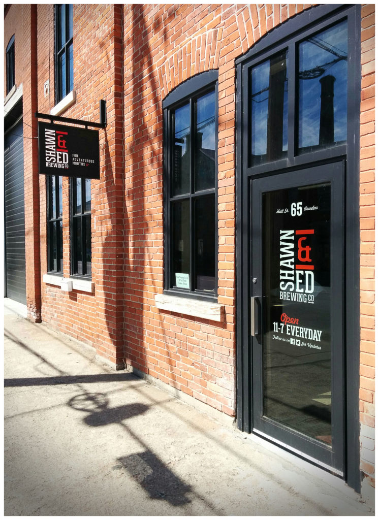 Vinyl lettering treatment on storefront door