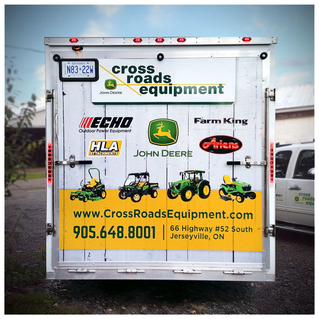 Printed Cargo Trailer Wrap Back Door